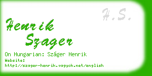 henrik szager business card